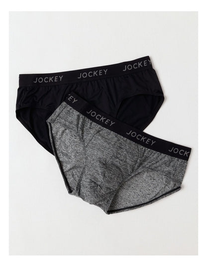 Comfort Classics Microfibre Marle Pack of 2 Briefs in Black