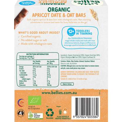 Little Bellies Organic Apricot Date & Oat Bar 5 Pack
