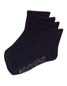 Logo Light Quarter Crew Socks 4 Pack in School Navy