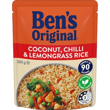 Ben's Original Coconut Chilli & Lemongrass Microwave Rice Pouch 250g