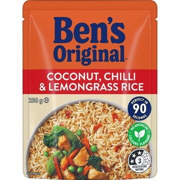 Ben's Original Coconut Chilli & Lemongrass Microwave Rice Pouch 250g