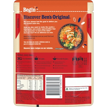 Ben's Original Coconut Chilli & Lemongrass Microwave Rice Pouch 250g