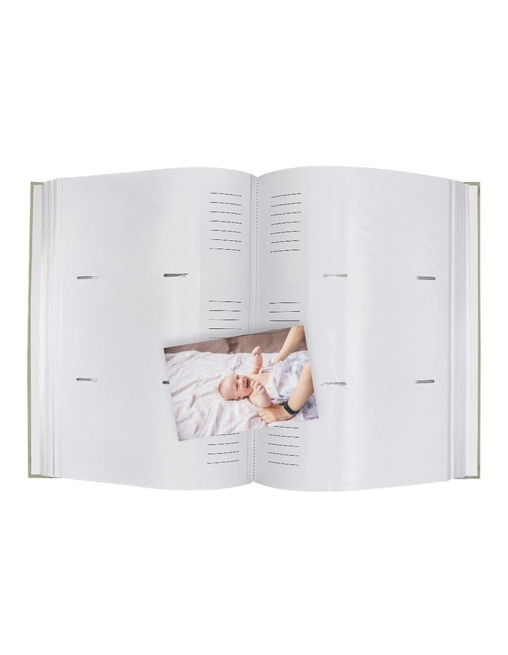 Plush Linen Photo Album 300 Photo Capacity in Sage