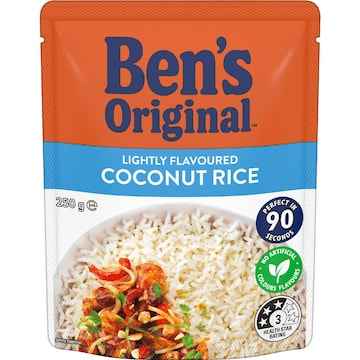 Ben's Original Lightly Flavour Coconut Microwave Rice Pouch 250g