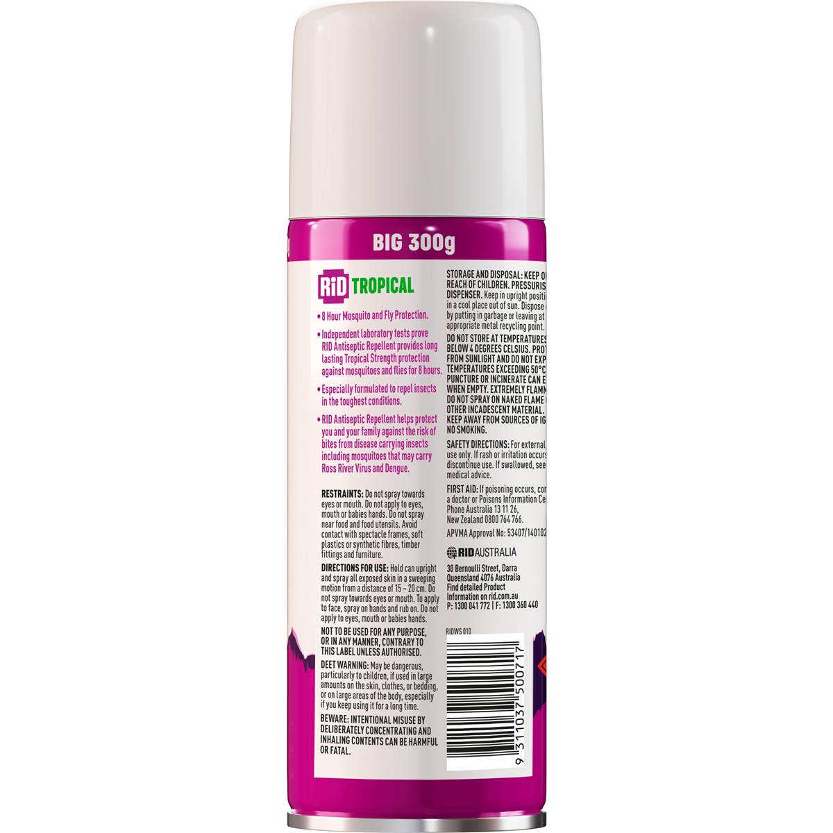 Rid Insect Repellent Tropical Strength Spray 300g