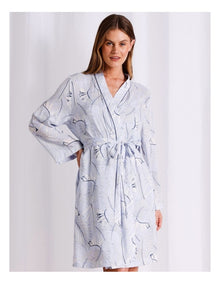 Serene Viscose Robe in Foliage Print