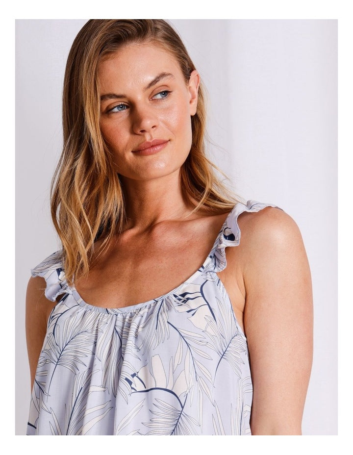 Serene Viscose Cami Boxer Set in Foliage Print