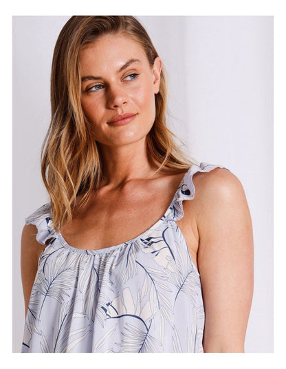 Serene Viscose Cami Boxer Set in Foliage Print