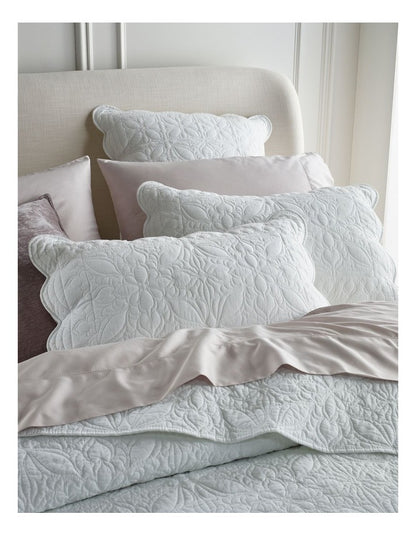 Sienna Quilted Cotton Coverlet in White