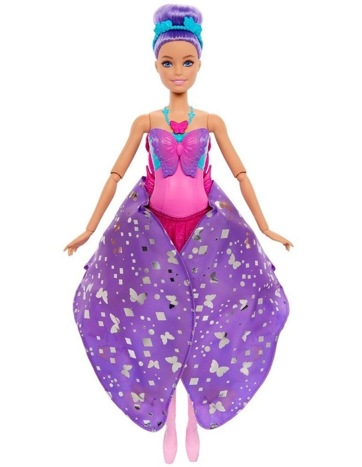 Dance and Flutter Doll with 2-in-1 Transformation from Dancer to Butterfly