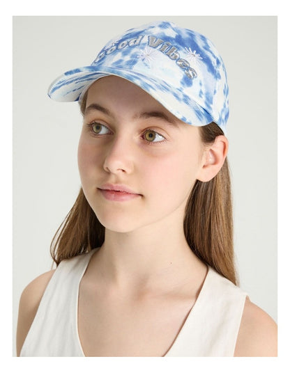 Good Vibes Tie Dye Cap in Blue