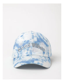 Good Vibes Tie Dye Cap in Blue