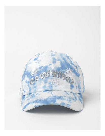Good Vibes Tie Dye Cap in Blue