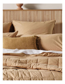 Evie Organic Stonewash Coverlet in Toasted Pecan