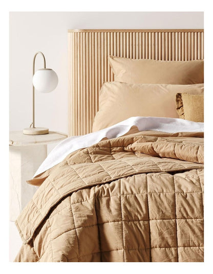 Evie Organic Stonewash Coverlet in Toasted Pecan