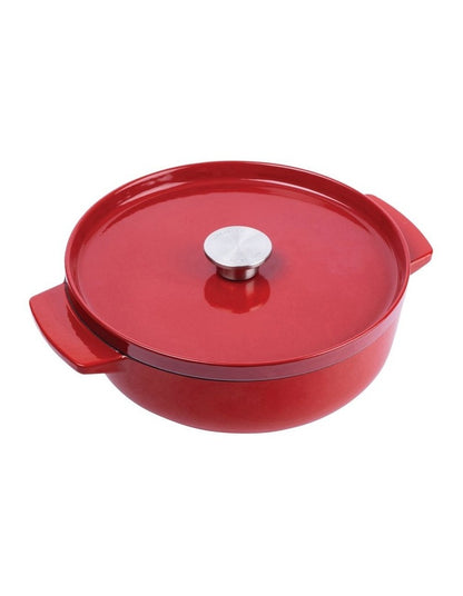Covered Shallow Casserole 26cm 2,2L in Empire Red