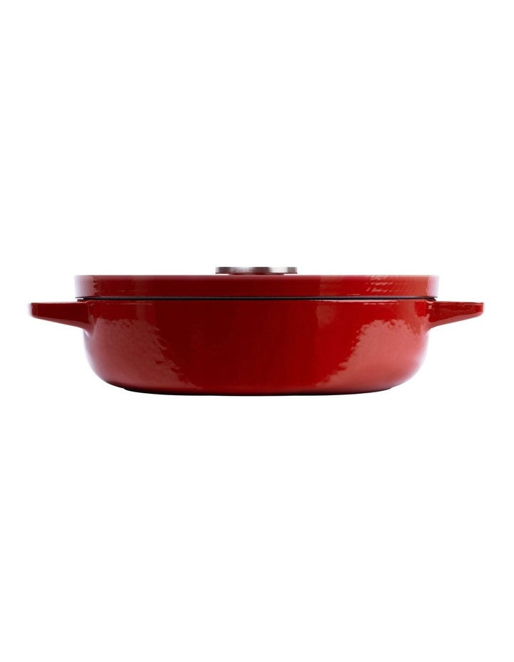 Covered Shallow Casserole 26cm 2,2L in Empire Red