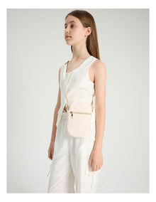 Quilted Phone Bag in Cream