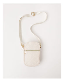 Quilted Phone Bag in Cream