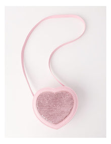 Heart Flip Sequin Crossbody Bag in Pink