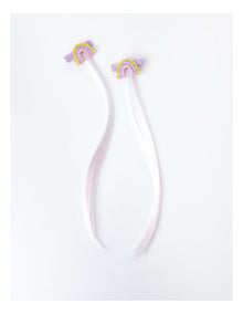 Rainbow Hair Extension Clips in Purple