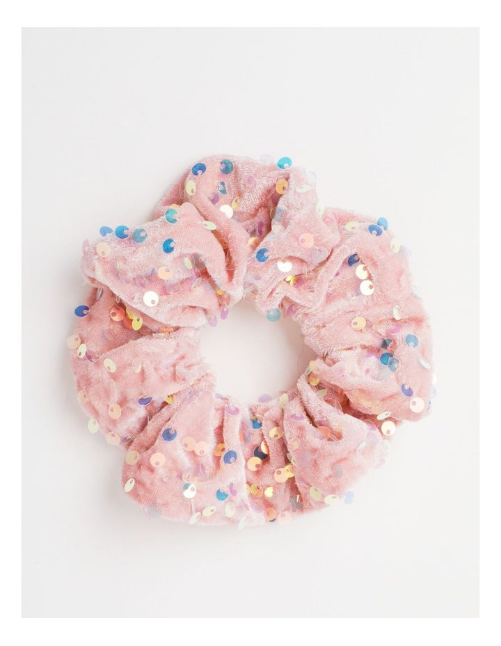 2 Pack Metallic Sequin Scrunchies in Multi