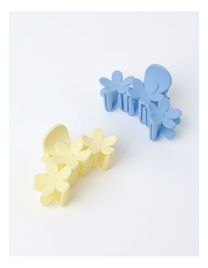Flower Claw Clips 2 Pack in Multi
