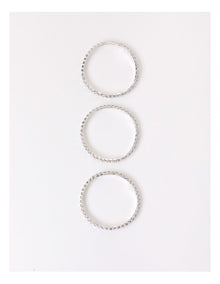 Diamante Stretch Tennis Bracelet Stack in Silver