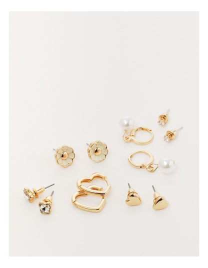 6 Pack Earring Set in Gold