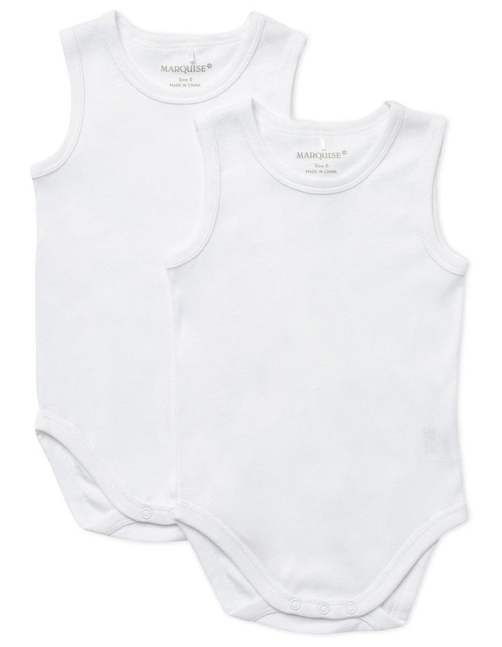 Sleeveless Bodysuit 2 Pack in White
