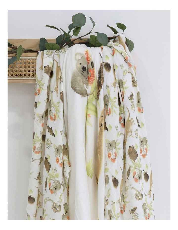 Aussie Animals Muslin Wraps 3 Pack in Oatmeal