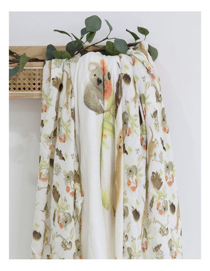 Aussie Animals Muslin Wraps 3 Pack in Oatmeal