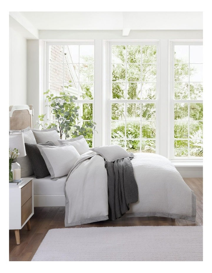 Felix Quilt Cover Set in Charcoal