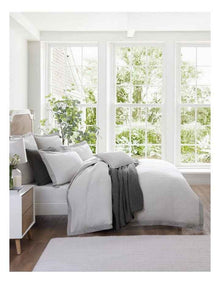 Felix Quilt Cover Set in Charcoal