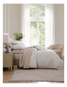 Mayfair Quilt Cover Set in Stone