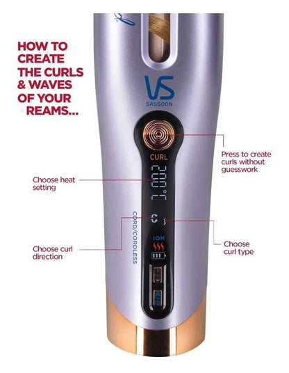 Unbound Cord and Cordless Curler VSC580A