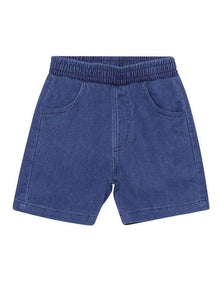 Denim Jort in Basic Mid Blue Chambray