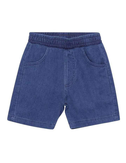 Denim Jort in Basic Mid Blue Chambray