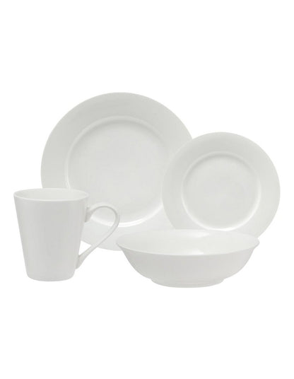 White Basics Cosmopolitan Rim Dinner Set 16 Piecese Gift Boxed