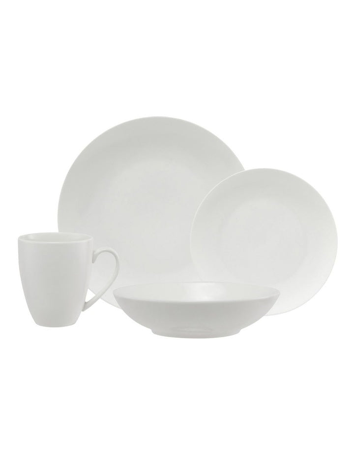 White Basics Fitzrovia Coupe Dinner Set 16 Piece Gift Boxed