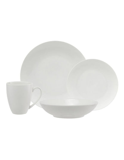 White Basics Fitzrovia Coupe Dinner Set 16 Piece Gift Boxed