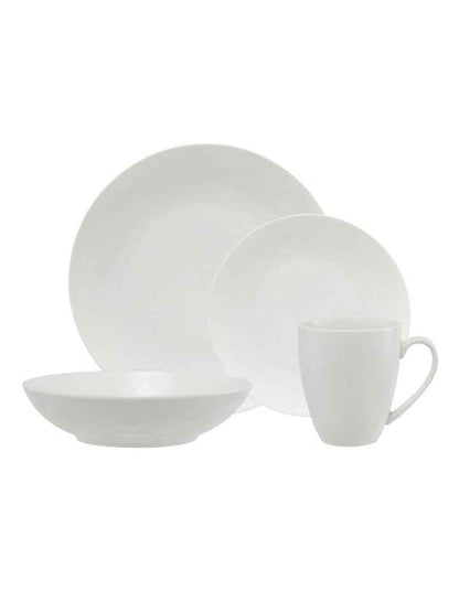 White Basics Fitzrovia Coupe Dinner Set 16 Piece Gift Boxed