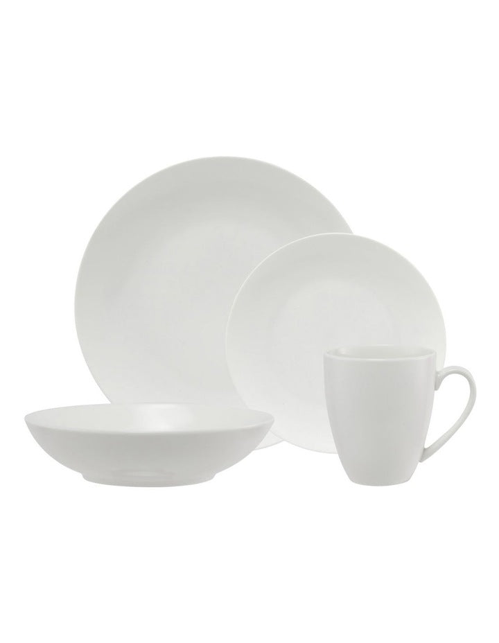 White Basics Fitzrovia Coupe Dinner Set 16 Piece Gift Boxed