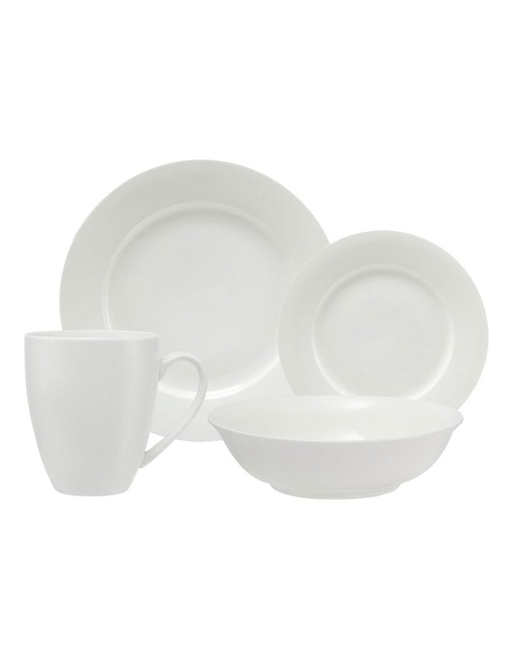 White Basics Soho Rim Dinner Set 16 Pieces Gift Boxed