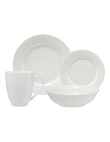 White Basics Soho Rim Dinner Set 16 Pieces Gift Boxed
