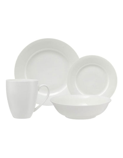 White Basics Soho Rim Dinner Set 16 Pieces Gift Boxed