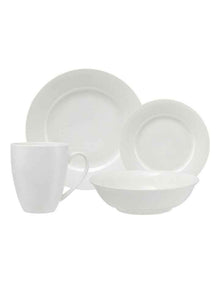 White Basics Soho Rim Dinner Set 16 Pieces Gift Boxed