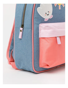 Chambray Boucle Character Backpack in Denim