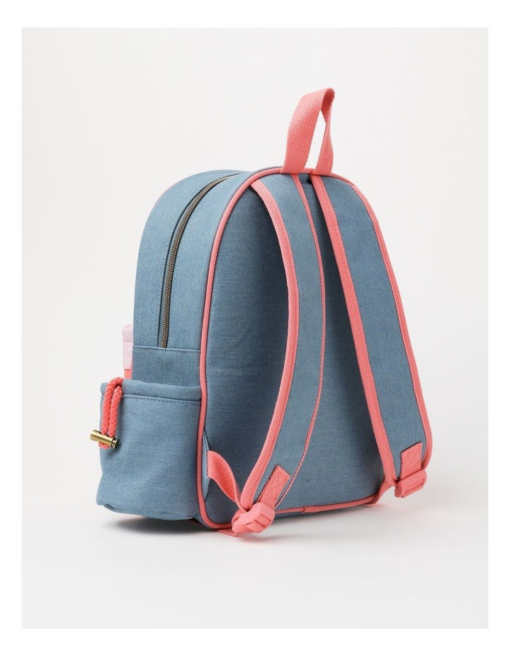 Chambray Boucle Character Backpack in Denim