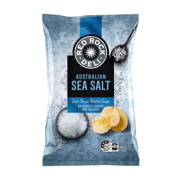 RED ROCK DELI POTATO CHIPS:SEA SALT:.:165 GRAM